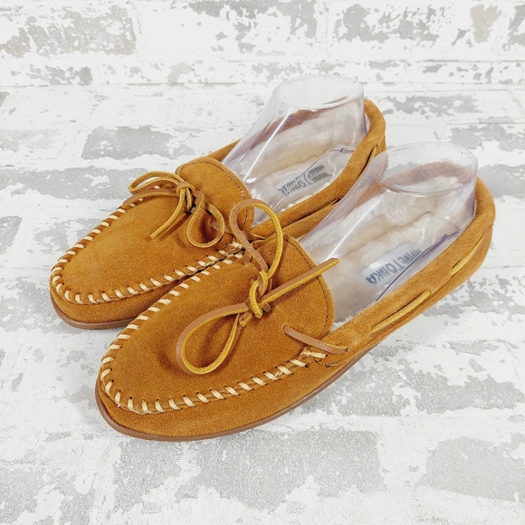 New Minnetonka Men's Suede Brown Softsole Driving Comfort Mocassins i559 - Picture 2 of 12